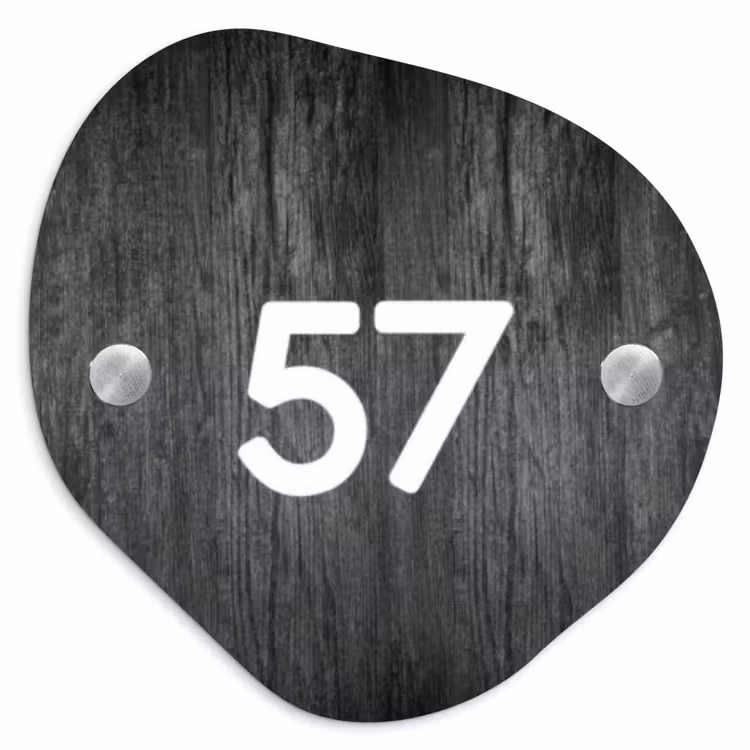 Naambordje voordeur - Organisch - Donker hout - Traditioneel — 1