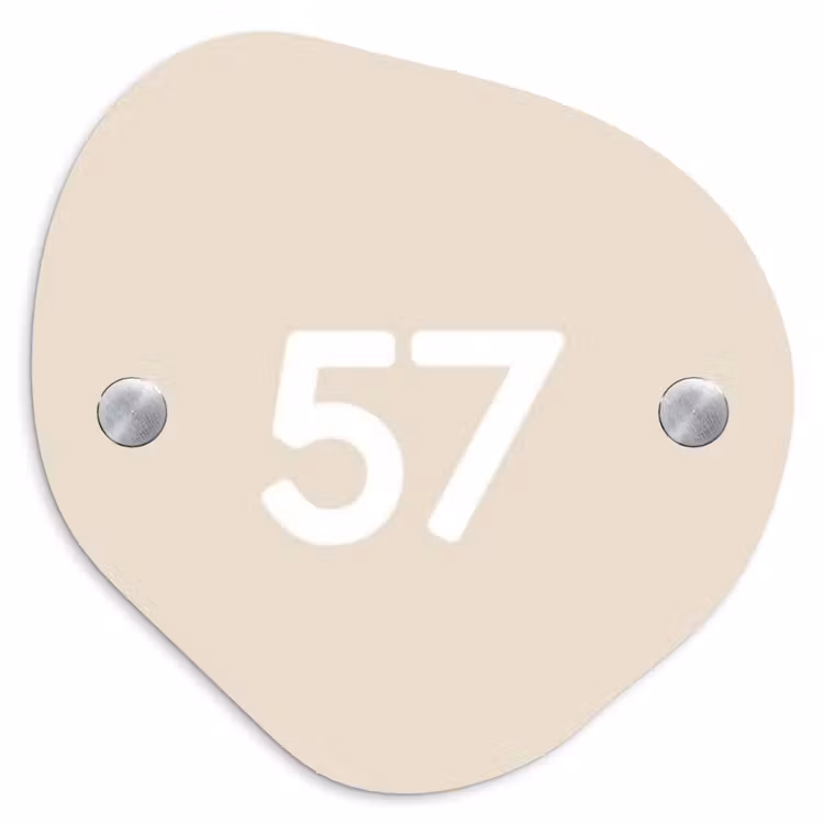 Naambordje voordeur - Organisch - Effen - Beige - Traditioneel — 1