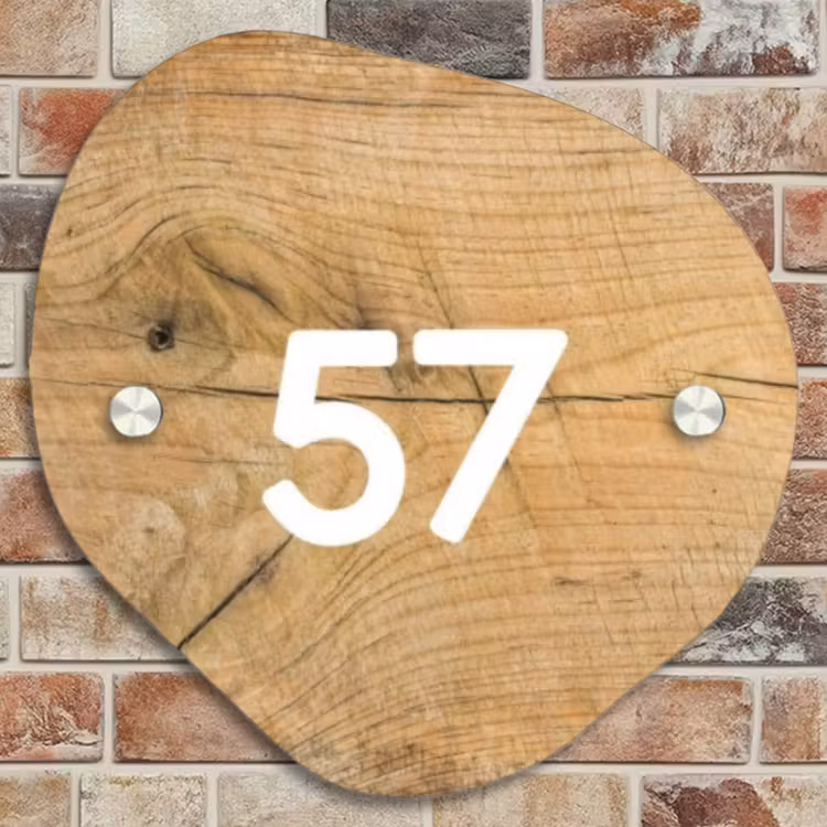 Naambordje voordeur - Organisch - Hout - Traditioneel — 4