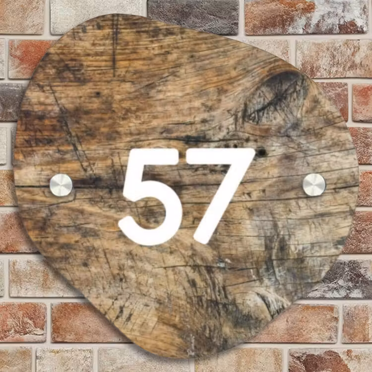 Naambordje voordeur - Organisch - Verweerd hout - Traditioneel — 4