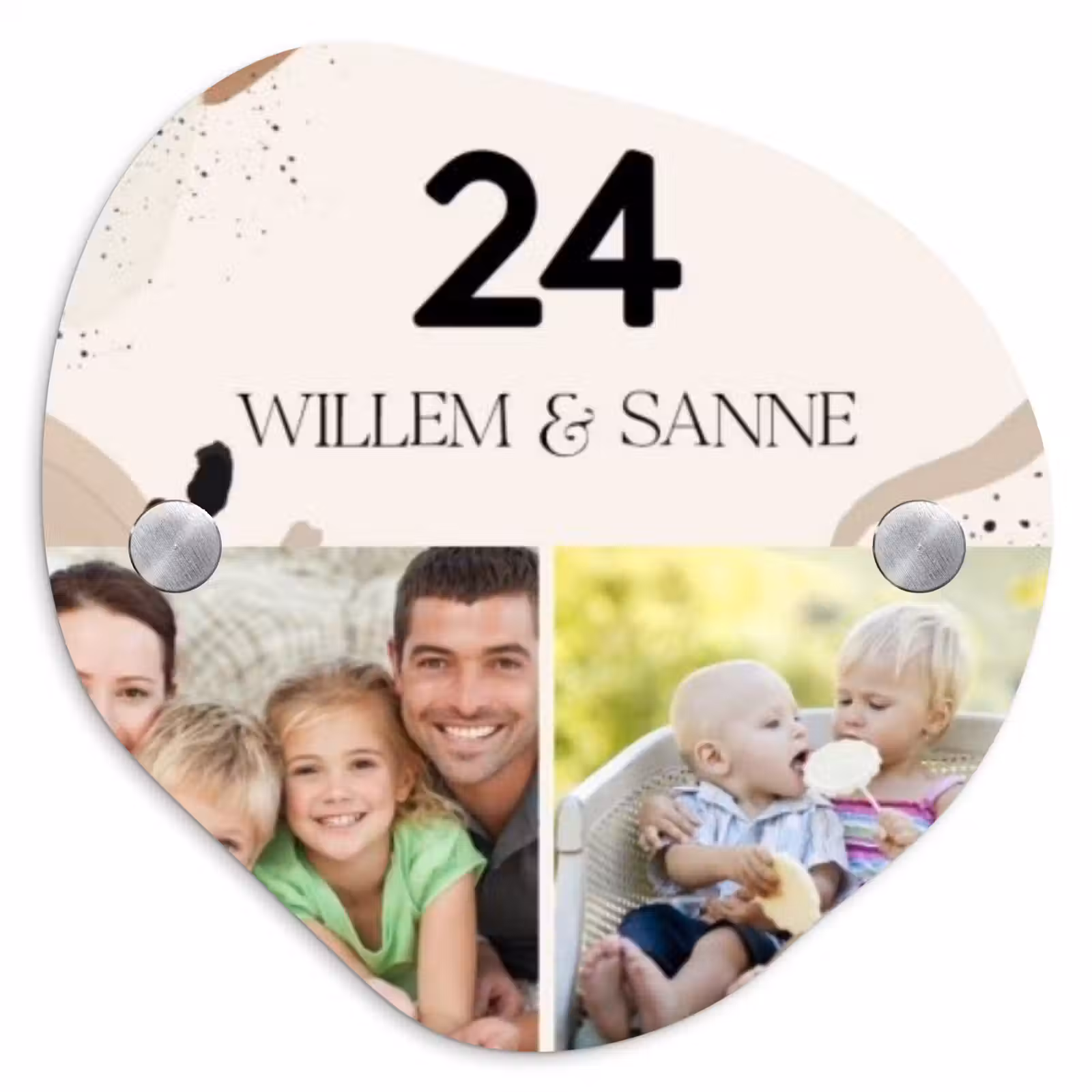 Naambordje voordeur - Organisch - Zachte tinten met foto's - Klassiek — 1