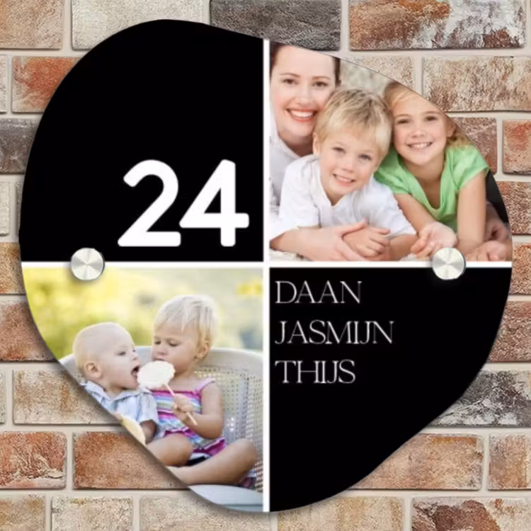 Naambordje voordeur - Organisch - Familieportret strak zwart - Klassiek — 4