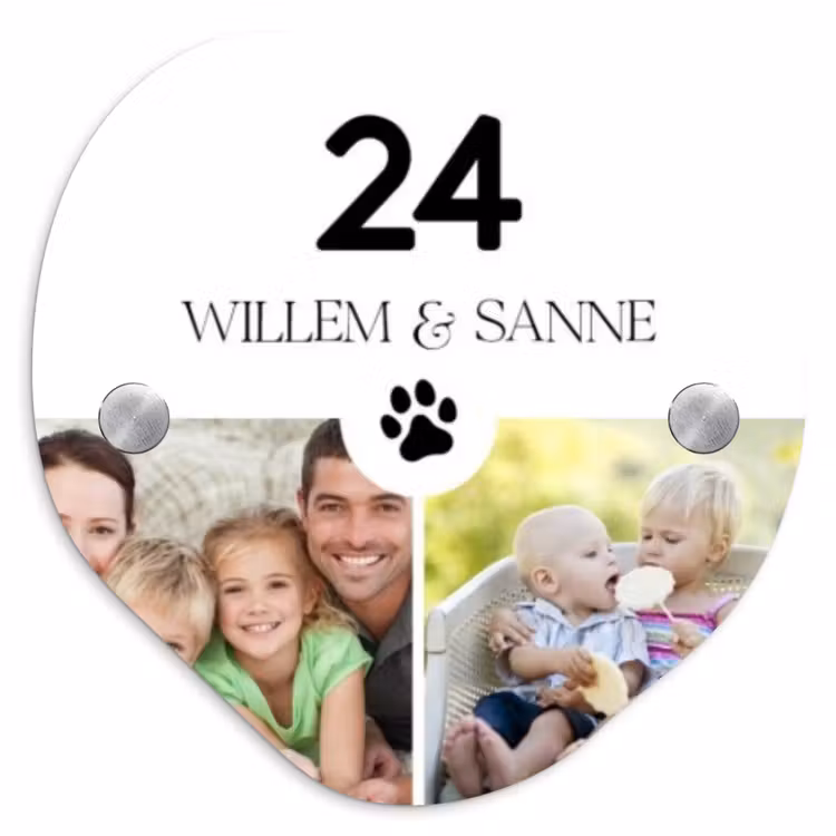 Naambordje voordeur - Organisch - Gezinsportret wit - Klassiek — 1