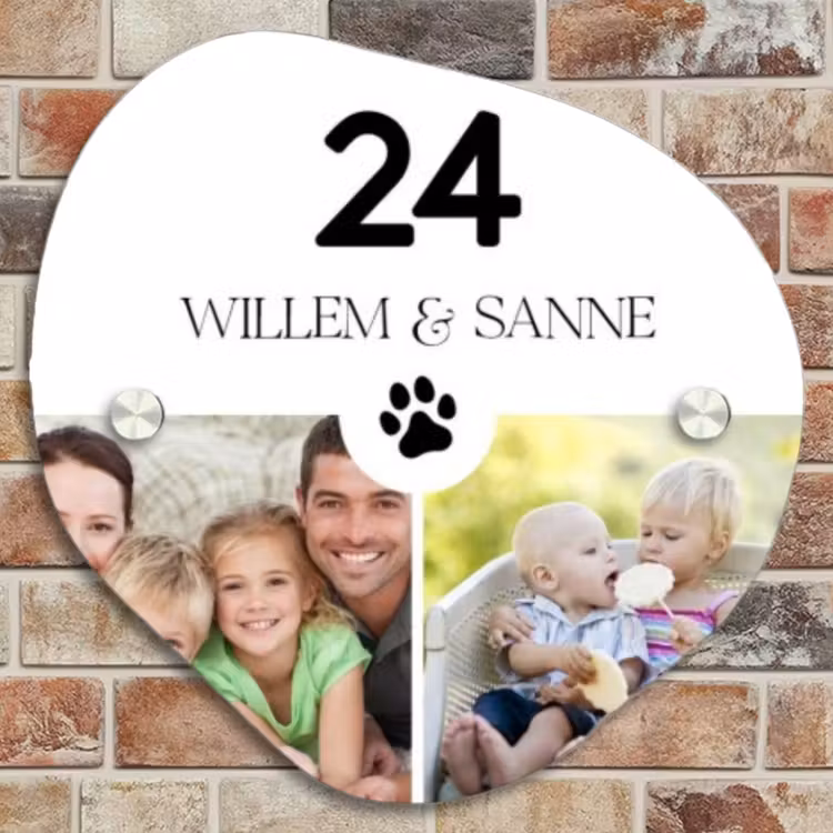 Naambordje voordeur - Organisch - Gezinsportret wit - Klassiek — 4