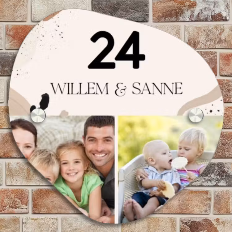 Naambordje voordeur - Organisch - Zachte tinten met foto's - Klassiek — 4