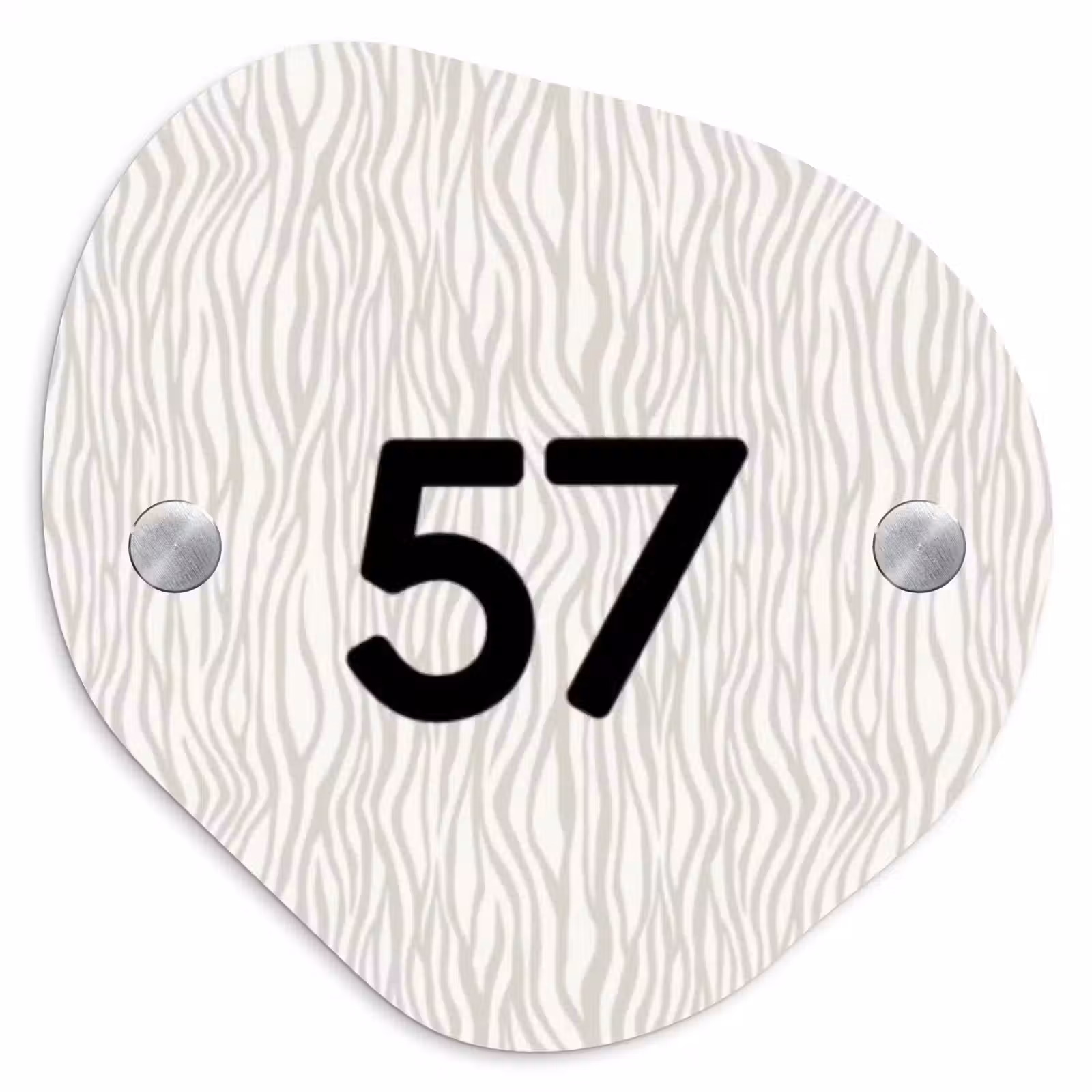 Naambordje voordeur - Organisch - Beige golvende strepen - Traditioneel — 1
