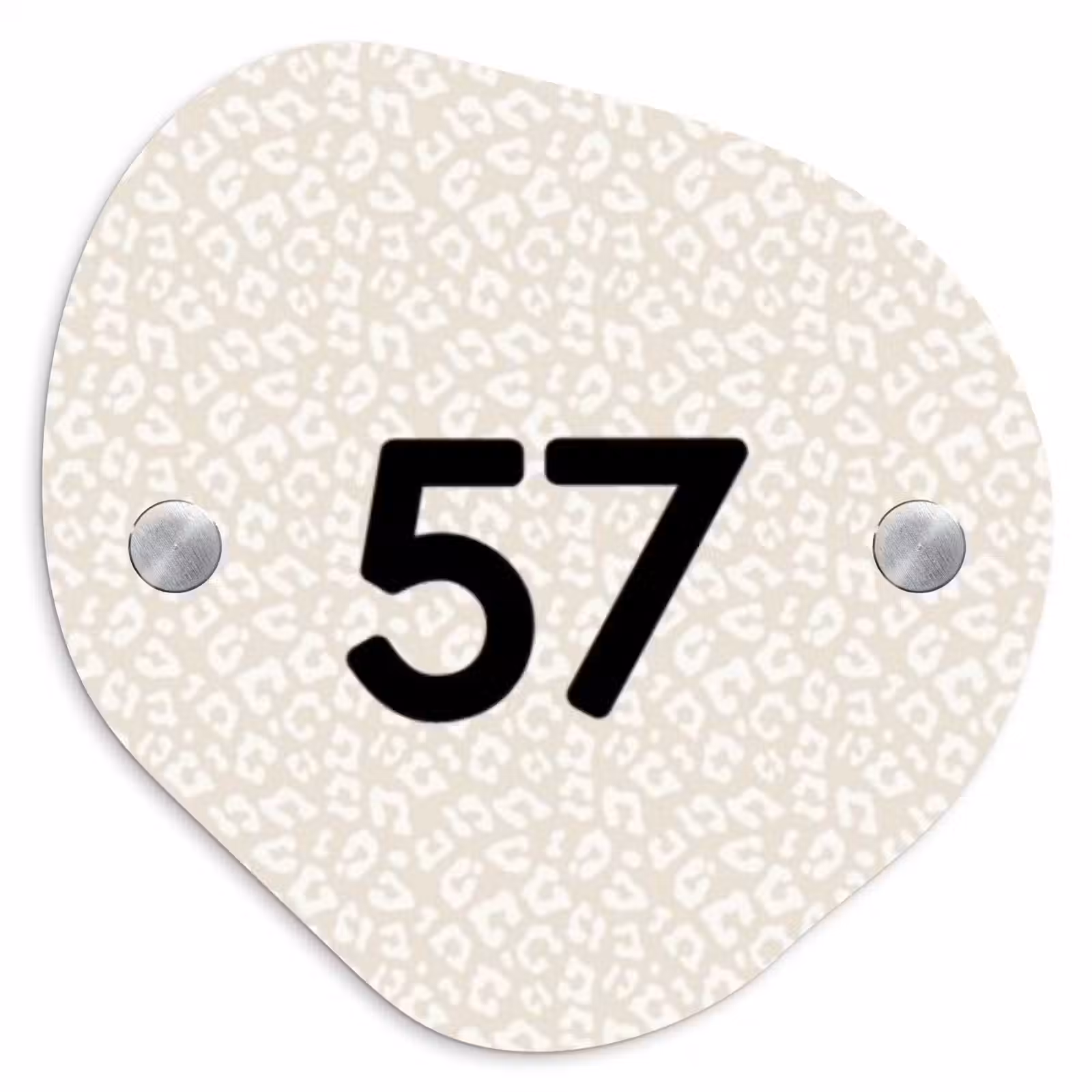 Naambordje voordeur - Organisch - Beige panterprint - Traditioneel — 1