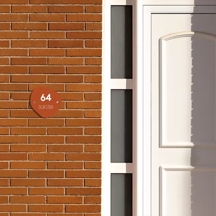 Naambordje voordeur - Organisch - Roestbruin - Modern — 3