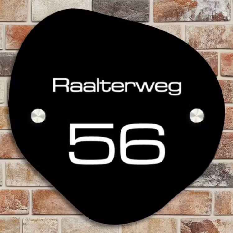 Naambordje voordeur - Organisch - Effen - Zwart - Modern — 4
