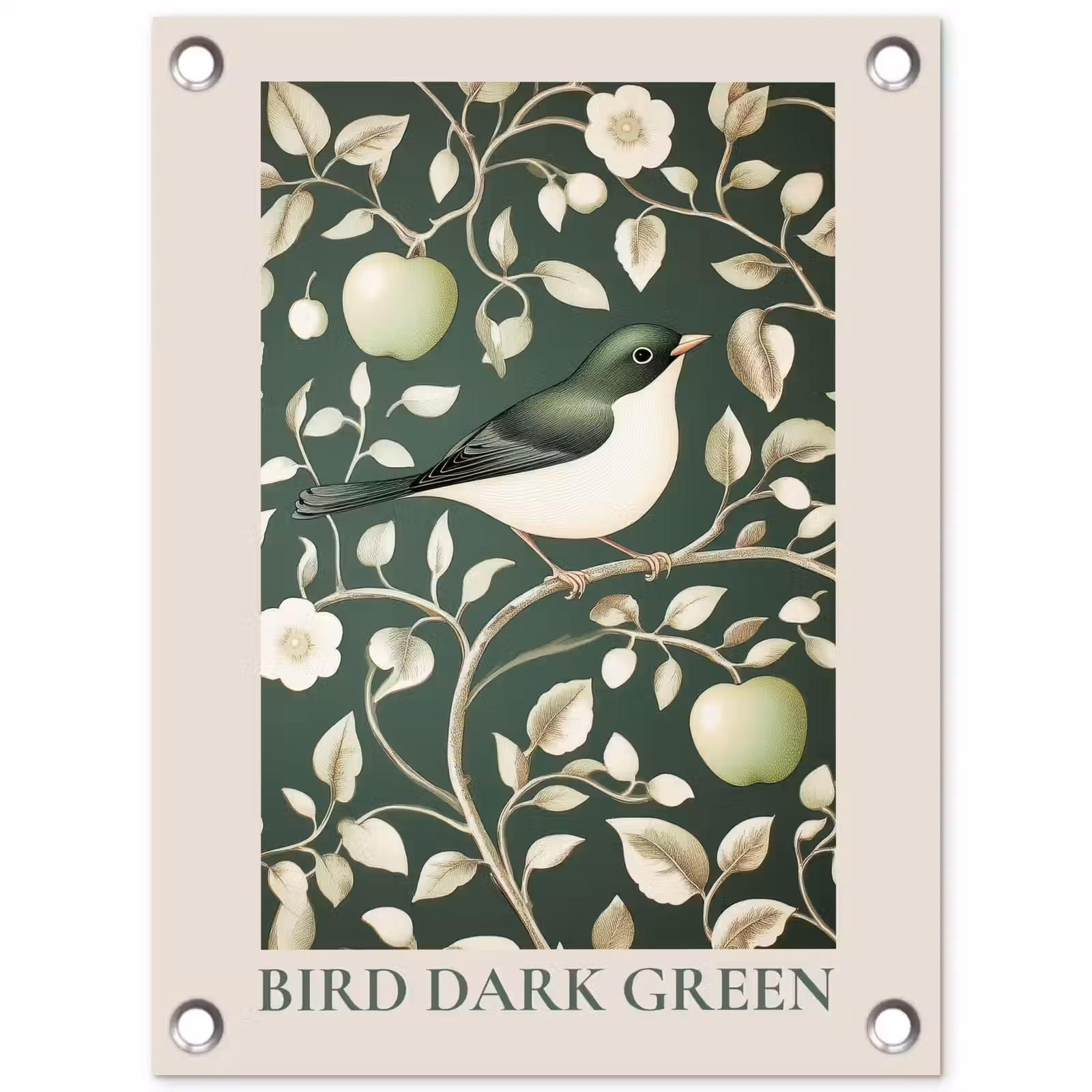 Tuinposter - Groen - Vogel - Bloemen — 1