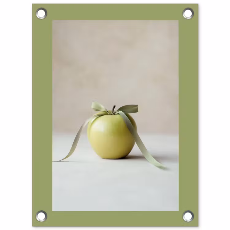 Tuinposter - Groen - Appel - Strikje — 1