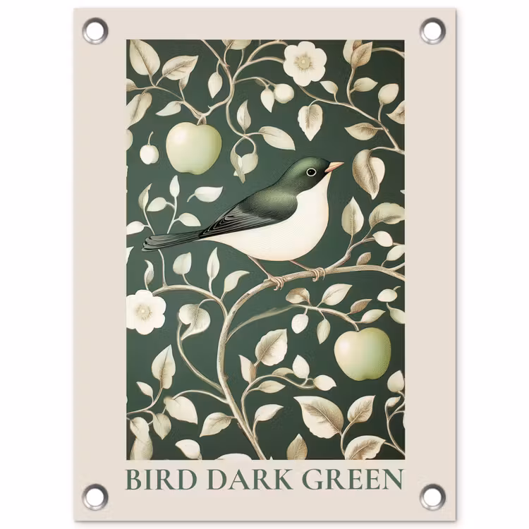 Tuinposter - Groen - Vogel - Bloemen — 1