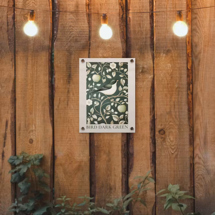 Tuinposter - Groen - Vogel - Bloemen — 2