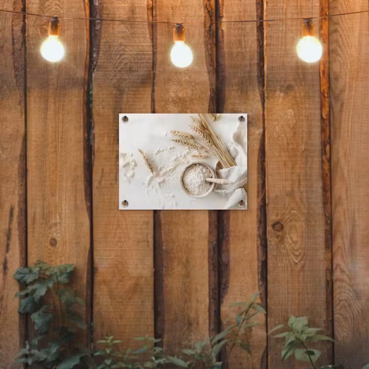 Tuinposter - Bloem - Hout - Tarwe — 2