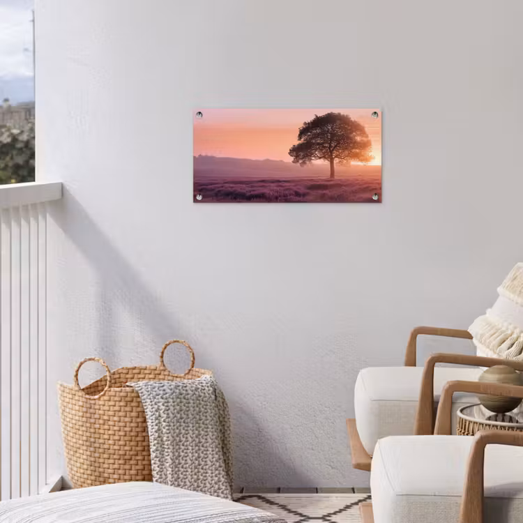 Tuinposter - Heide Zonsopkomst Eenzame Boom — 3