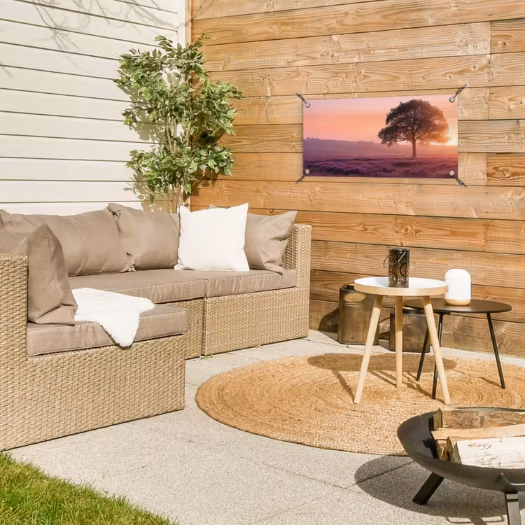 Tuinposter - Heide Zonsopkomst Eenzame Boom — 4