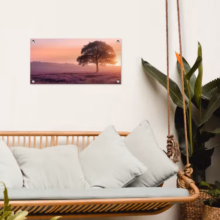 Tuinposter - Heide Zonsopkomst Eenzame Boom — 5