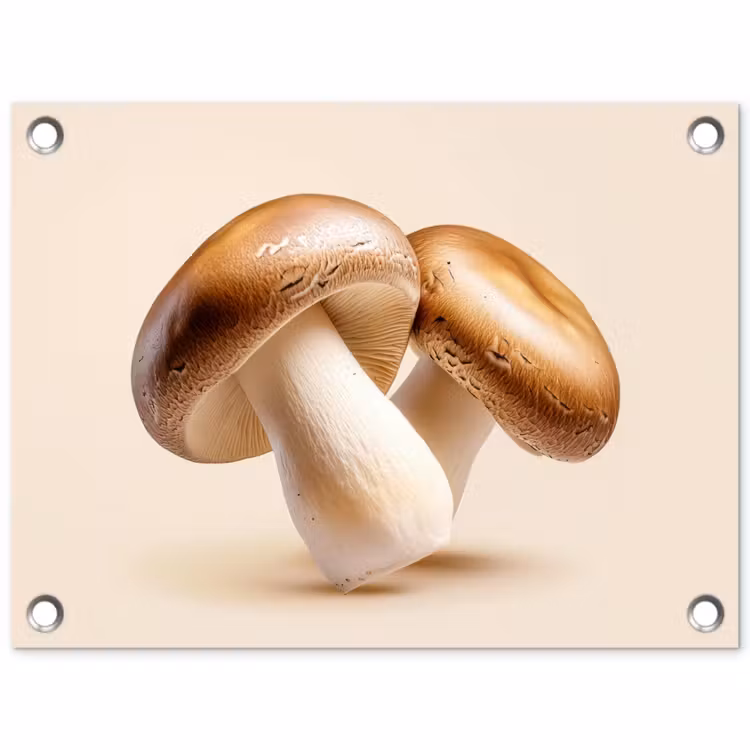 Tuinposter - Champignons - Zacht - Beige