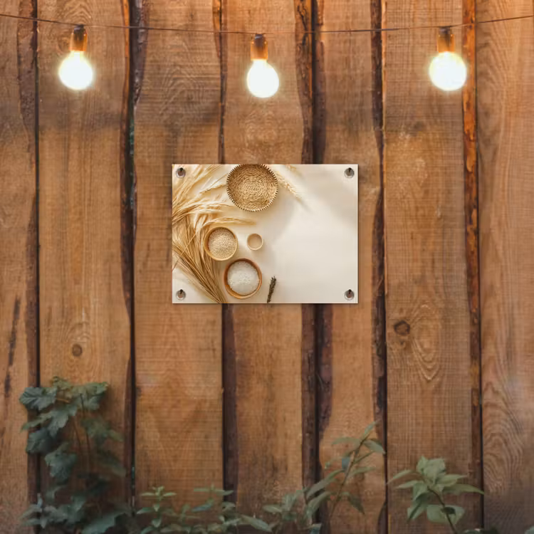 Tuinposter - Graanaren Houten Kommen Beige — 2