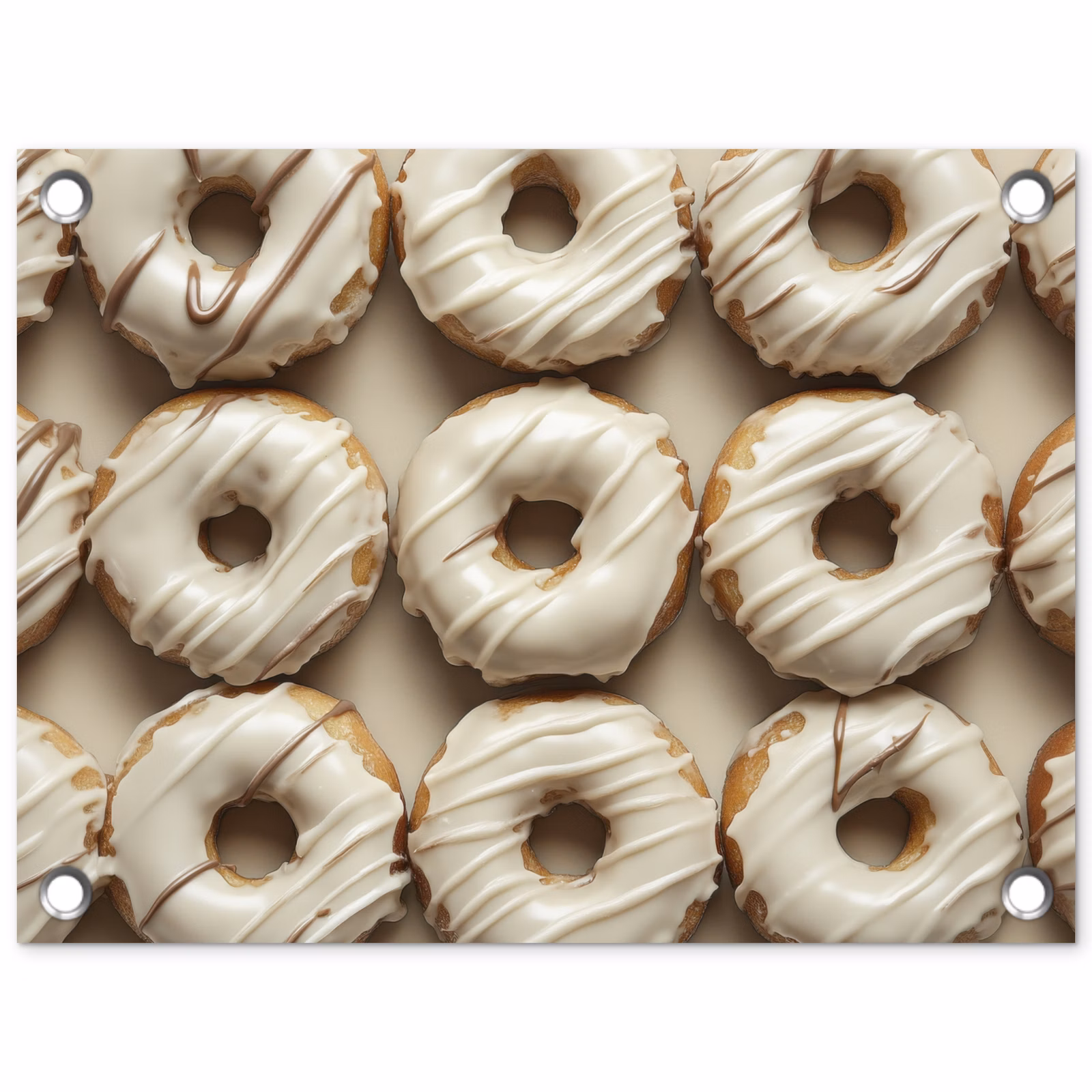 Tuinposter - Donuts met Wit Glazuur — 1