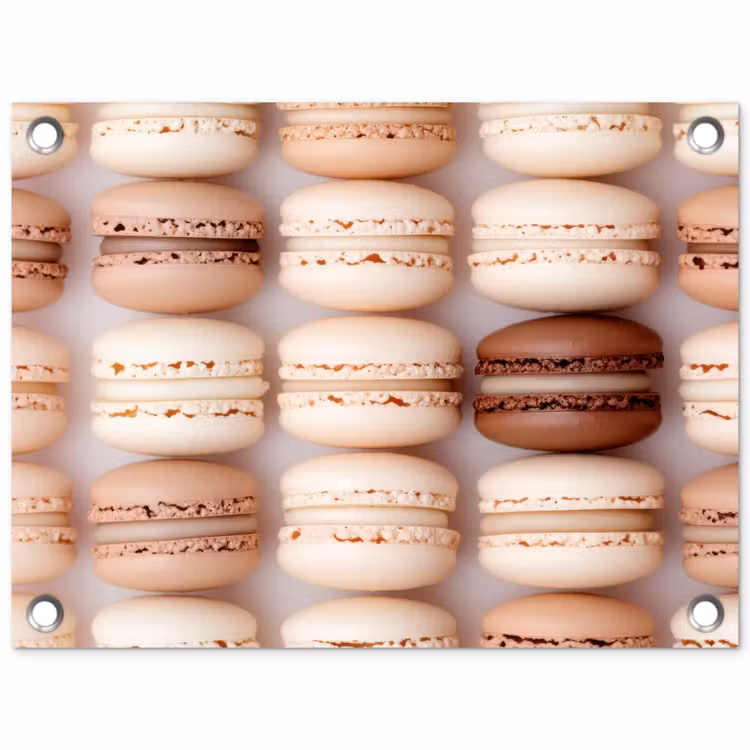 Tuinposter - Macarons - Beige - Bruin