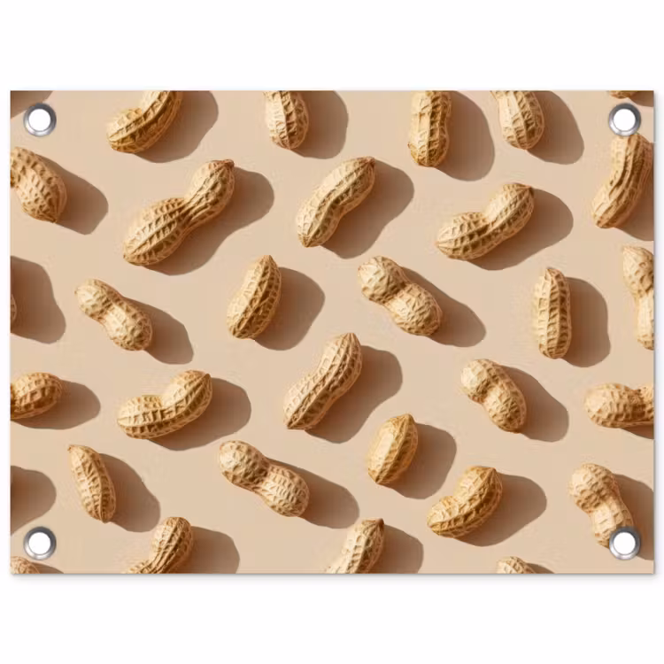 Tuinposter - Pinda's - Patroon - Beige