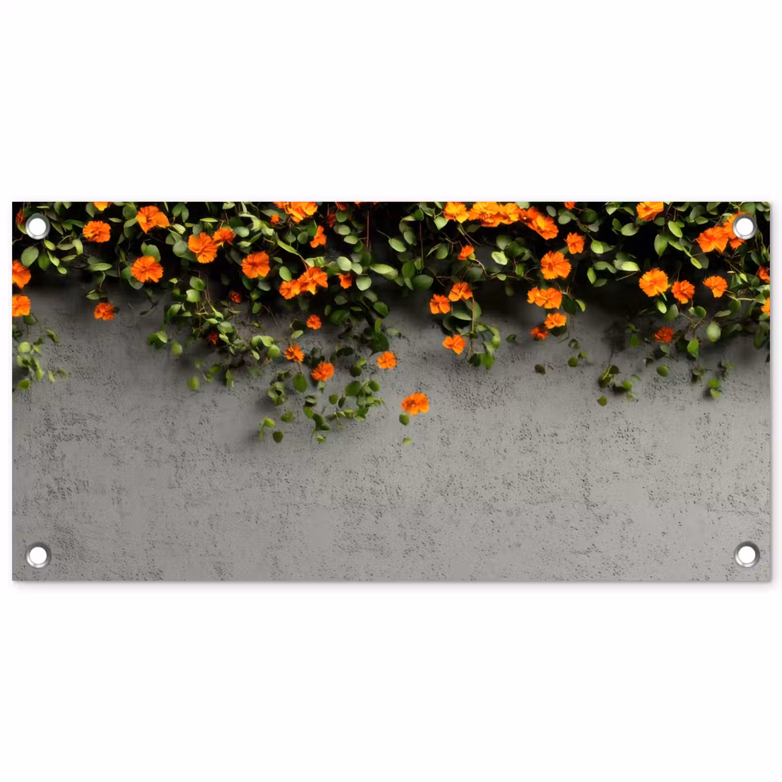 Tuinposter - Bloemen - Muur - Oranje — 1