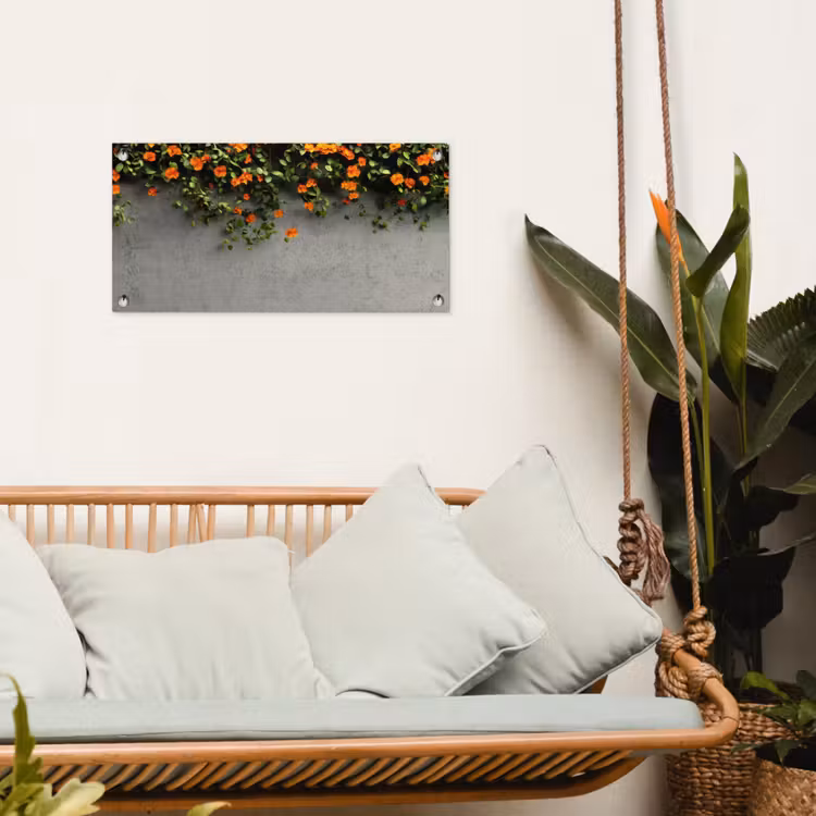 Tuinposter - Bloemen - Muur - Oranje — 5