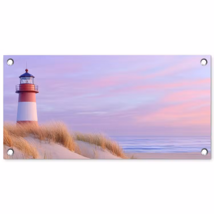 Tuinposter - Vuurtoren Duinen Zonsondergang