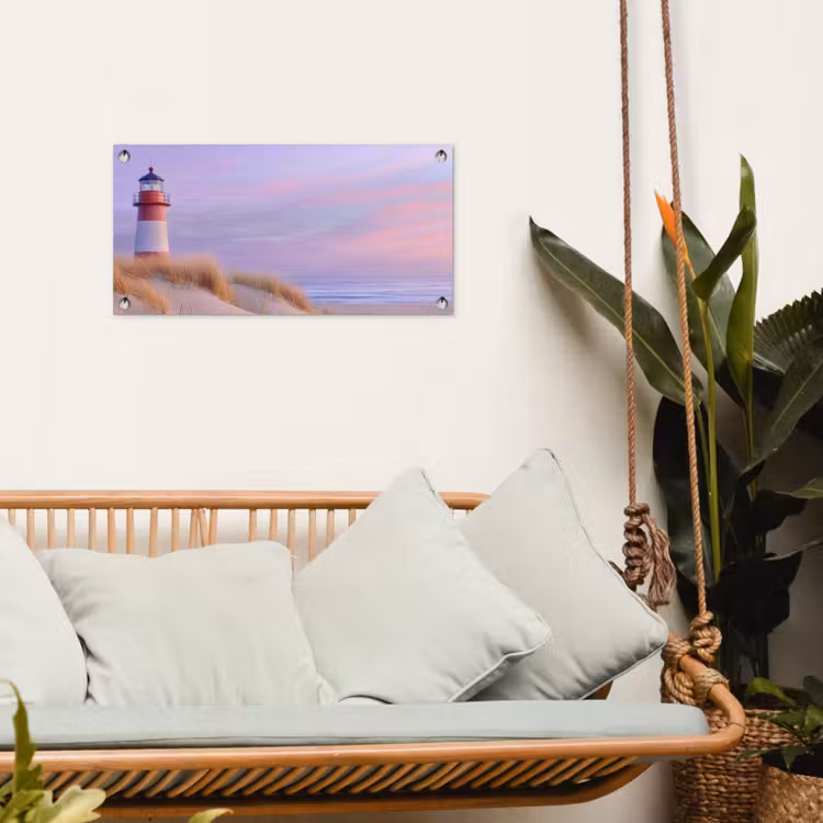 Tuinposter - Vuurtoren Duinen Zonsondergang — 5