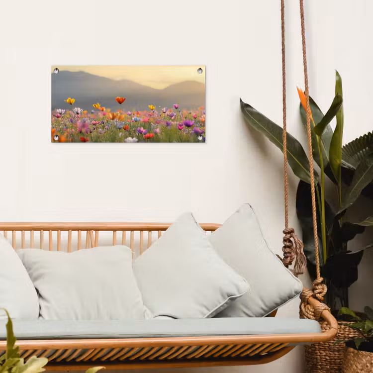 Tuinposter - Bloemenveld - Bergen - Zonlicht - Bloemen — 5
