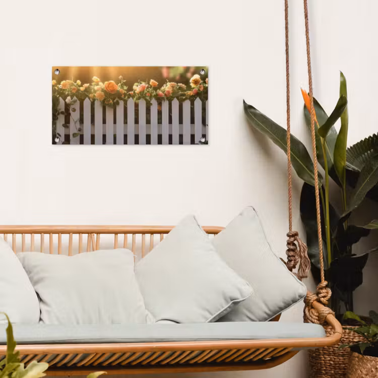 Tuinposter - Rozen - Hek - Zonlicht — 5