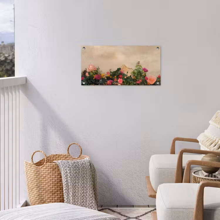 Tuinposter - Rozen - Muur - Vintage — 3