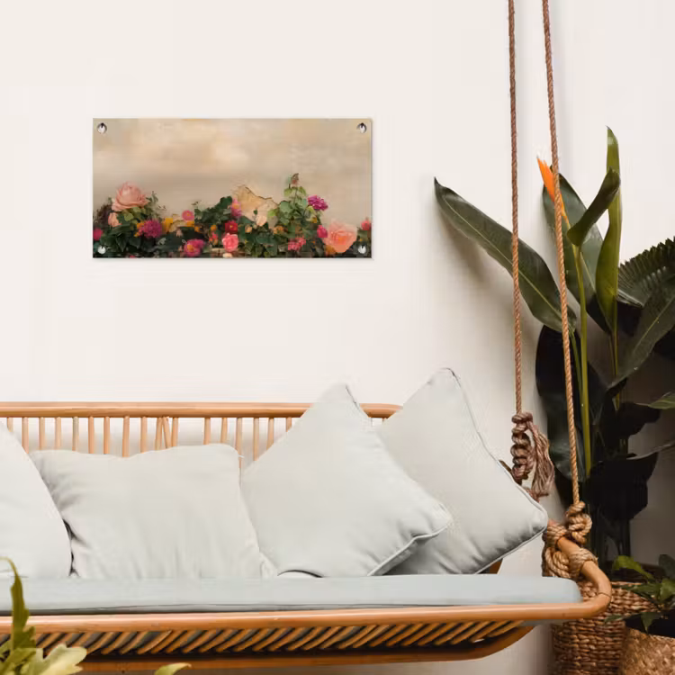 Tuinposter - Rozen - Muur - Vintage — 5