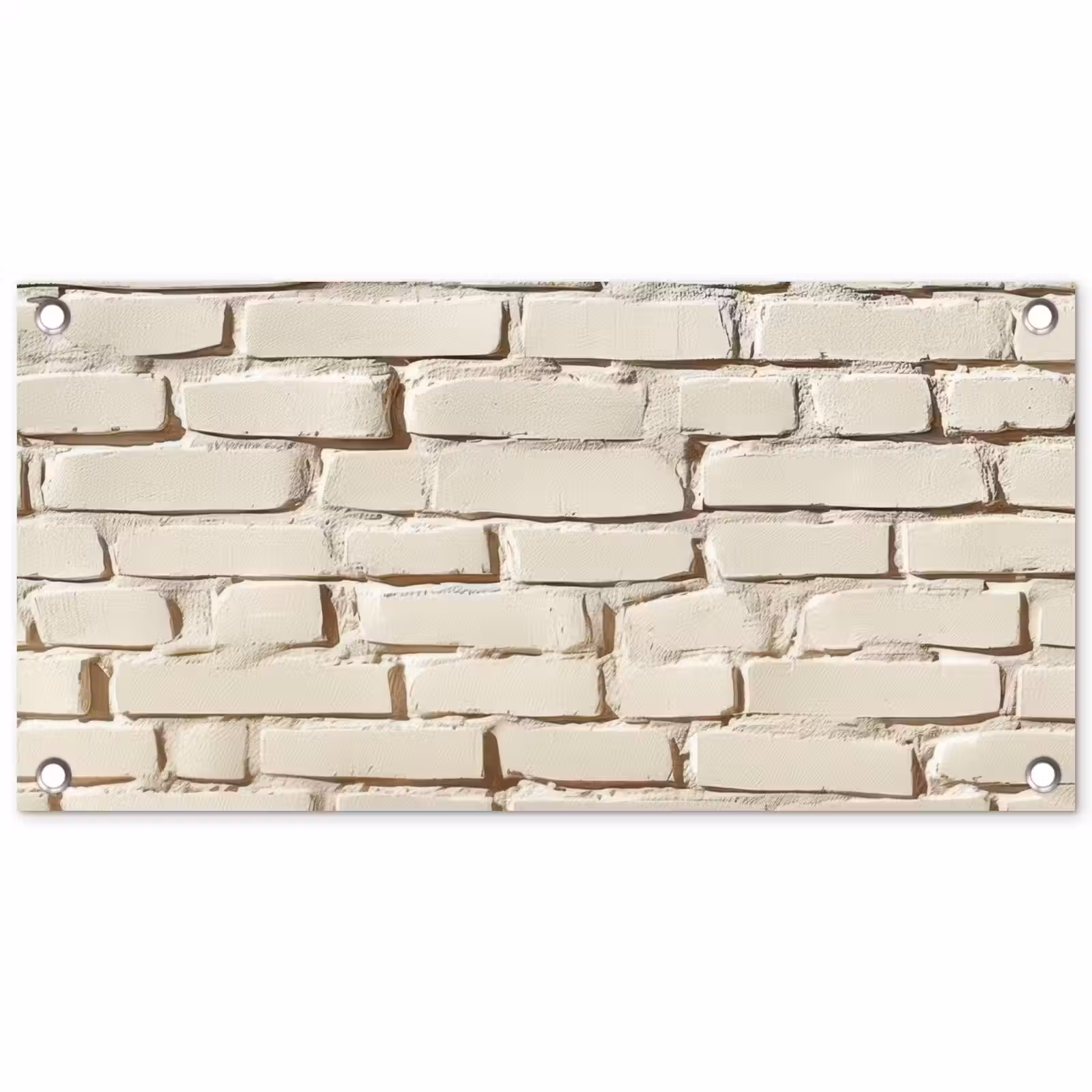 Tuinposter - Bakstenen - Muur - Licht - Wit — 1