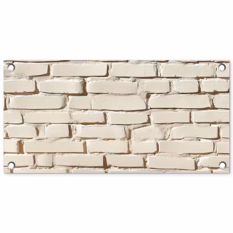 Tuinposter - Bakstenen - Muur - Licht - Wit — 1