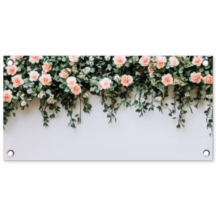 Tuinposter - Bloemen - Muur - Rozen - Groen — 1