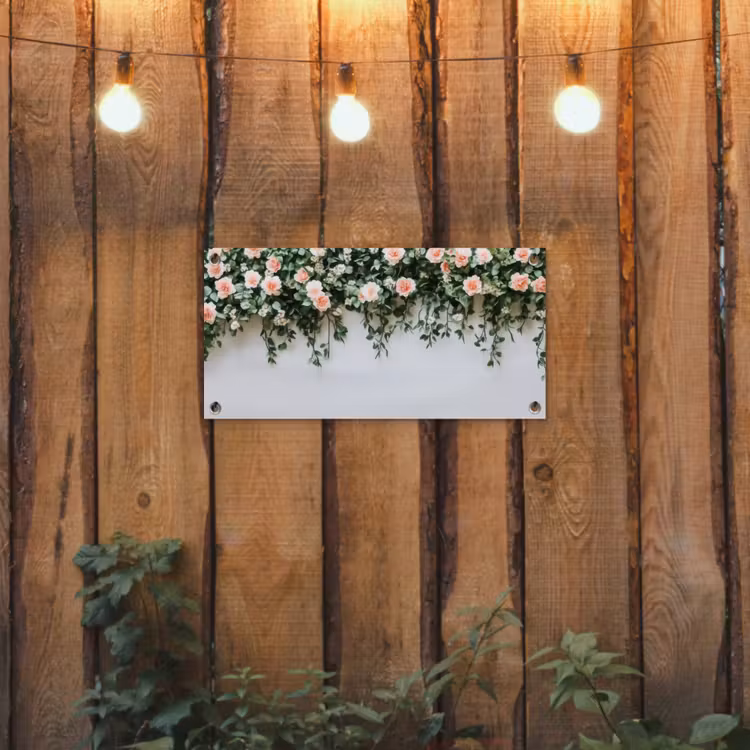 Tuinposter - Bloemen - Muur - Rozen - Groen — 2