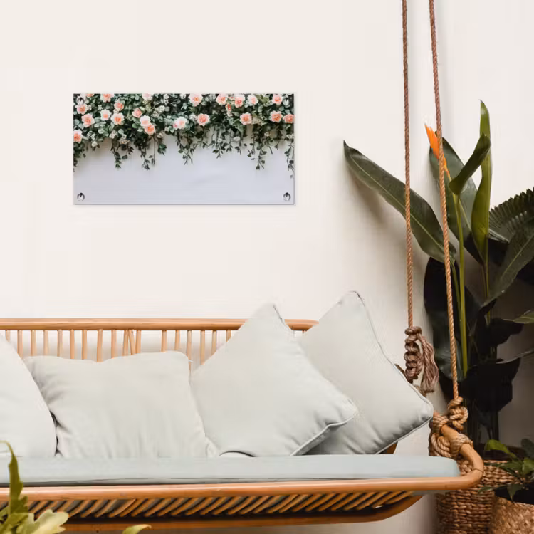 Tuinposter - Bloemen - Muur - Rozen - Groen — 5