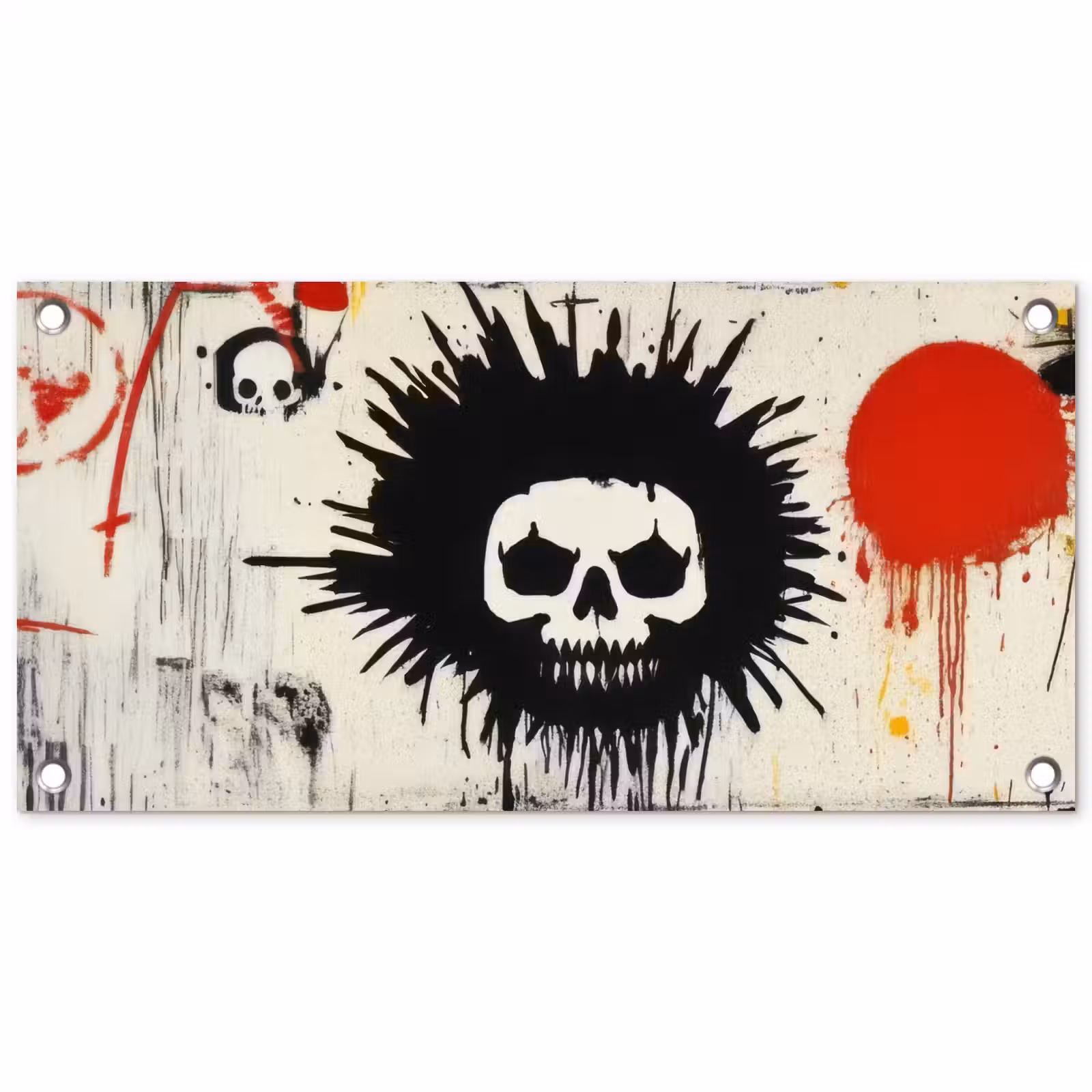 Tuinposter - Graffiti - Schedel - Abstract - Rood — 1