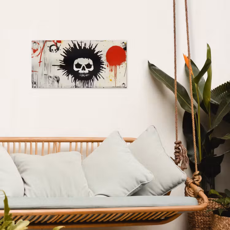 Tuinposter - Graffiti - Schedel - Abstract - Rood — 5