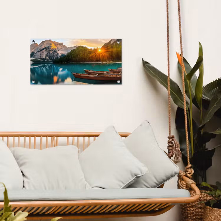 Tuinposter - Meer - Bergen - Zonsondergang - Boot — 5