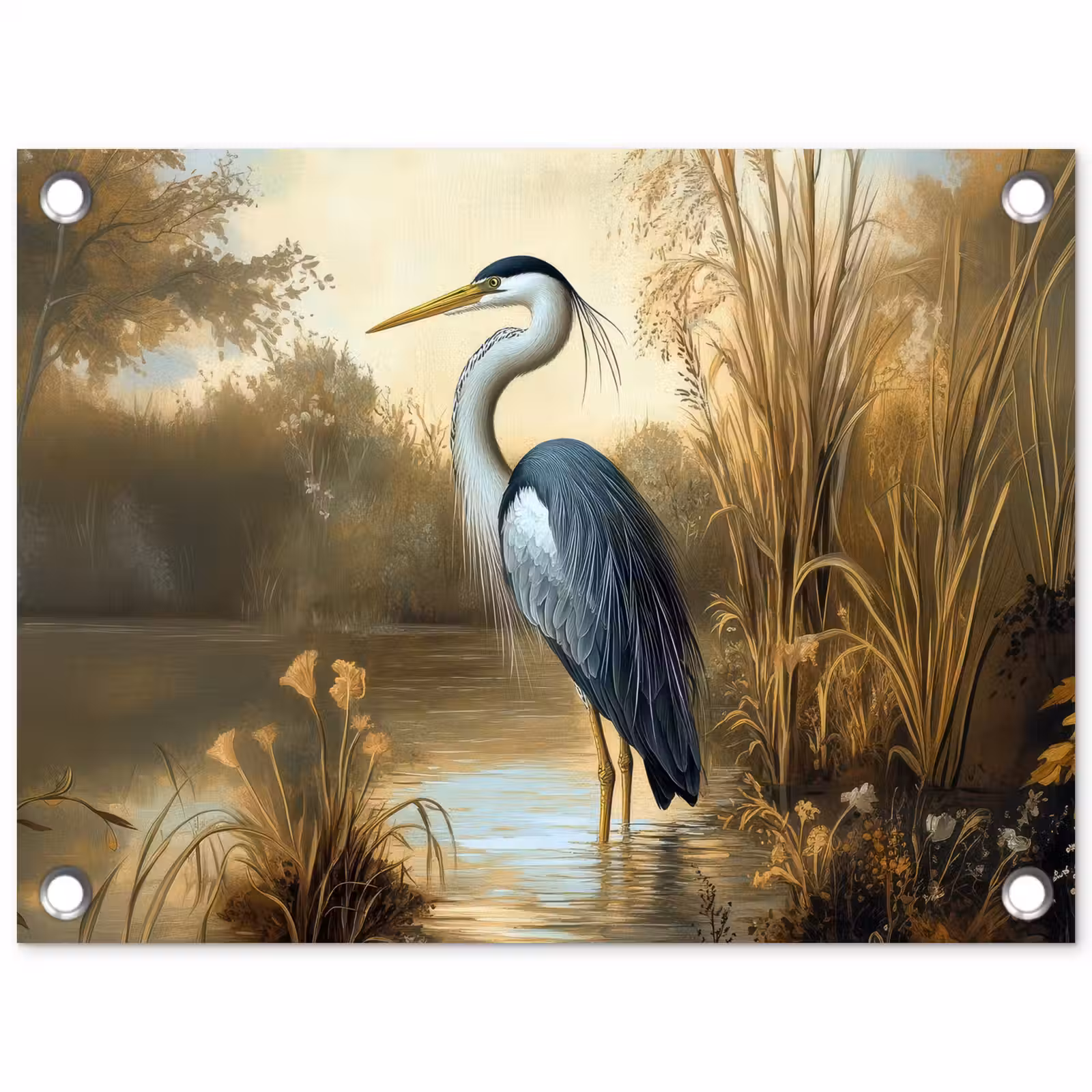 Tuinposter - Reiger - Water - Planten — 1