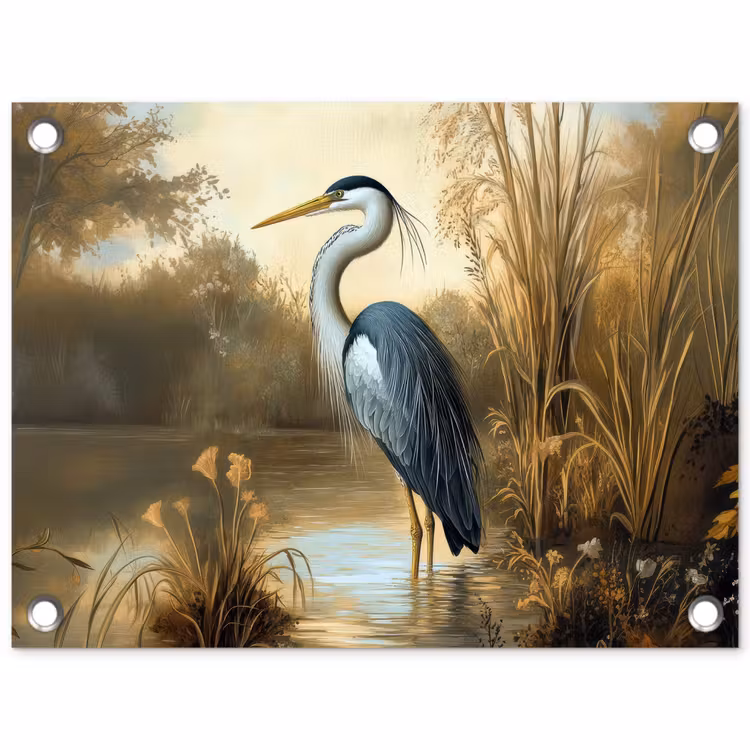 Tuinposter - Reiger - Water - Planten — 1