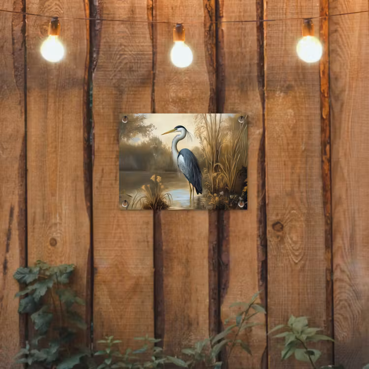Tuinposter - Reiger - Water - Planten — 2