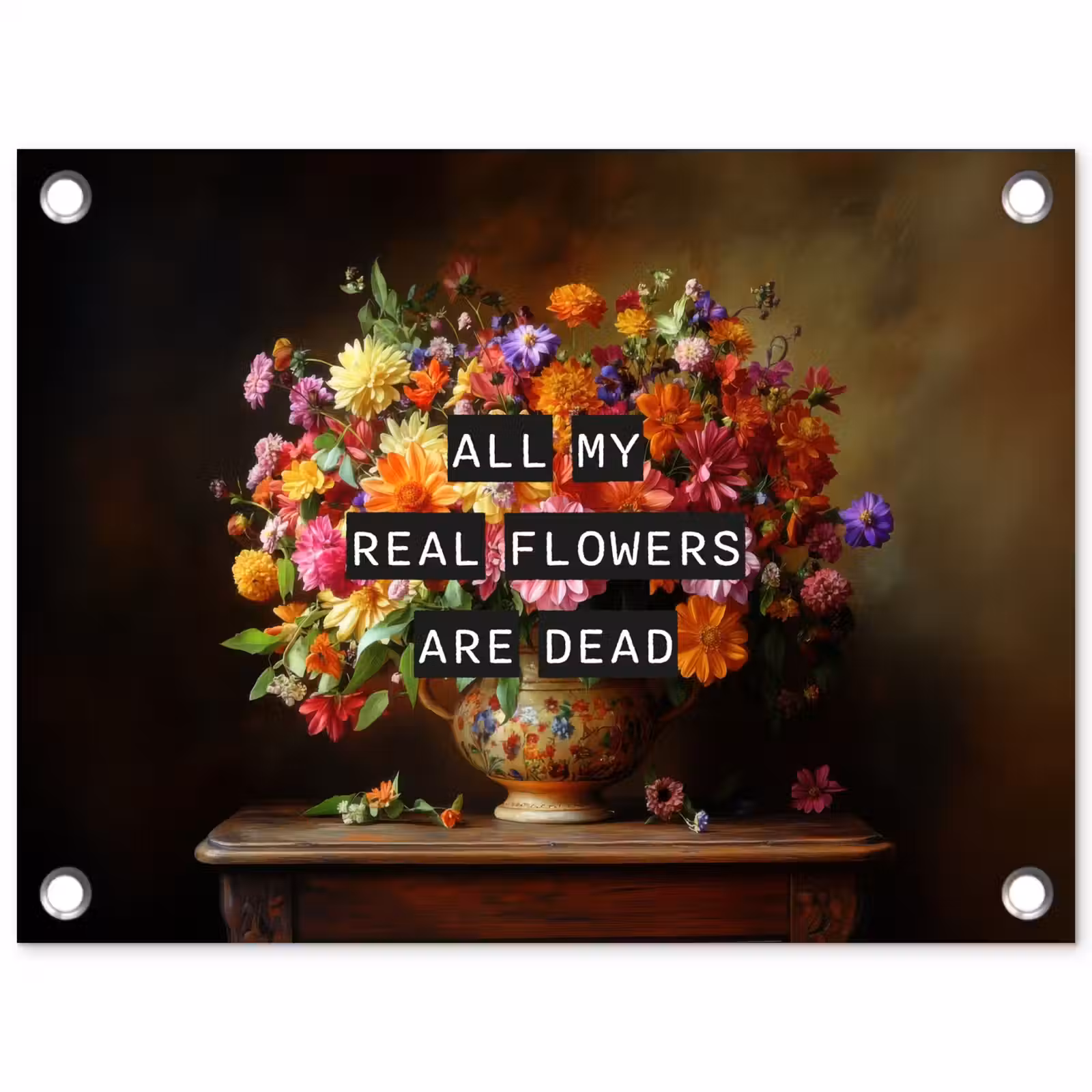 Tuinposter - Kleur - Bloemen - Vintage - Bloemenvaas — 1