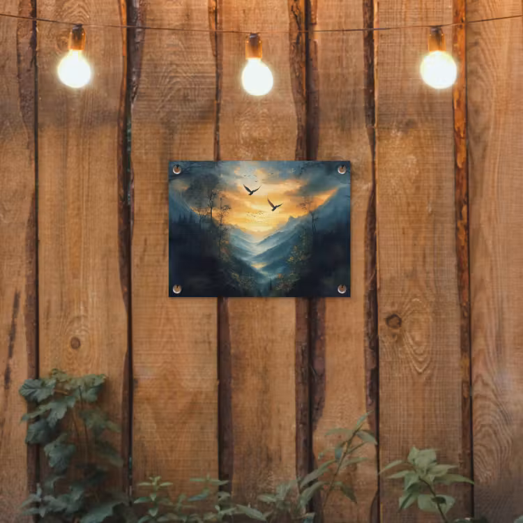 Tuinposter - Vogels - Zon - Bomen - Groen — 2