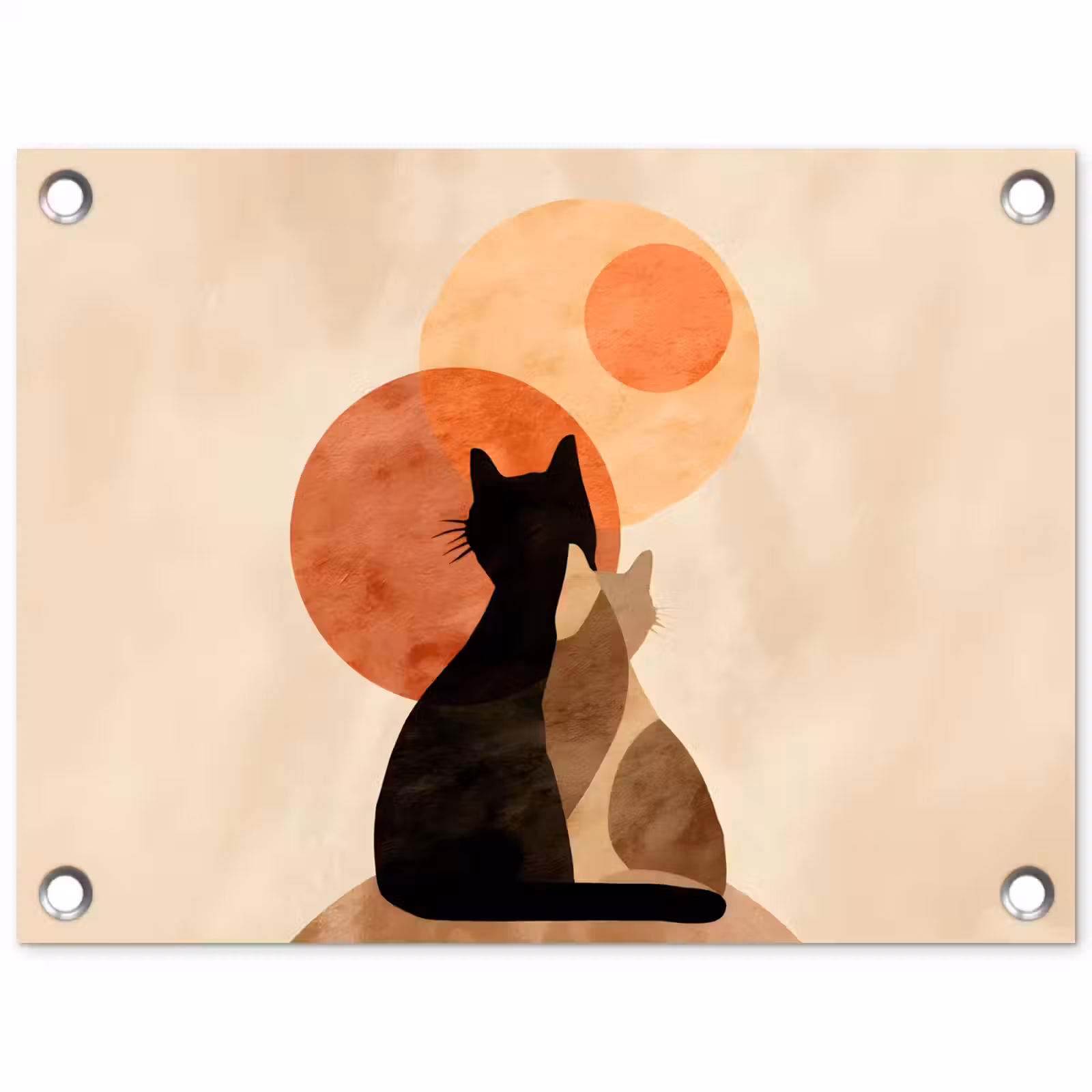 Tuinposter - Katten - Zwart - Abstract - Cirkels — 1