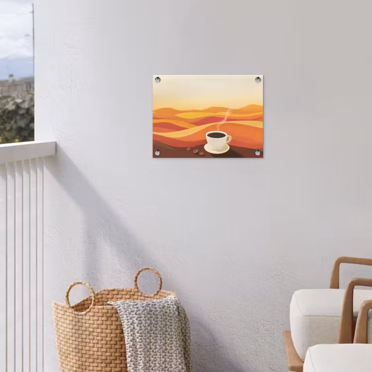 Tuinposter - Koffie - Landschap - Oranje - Koffiebonen — 3
