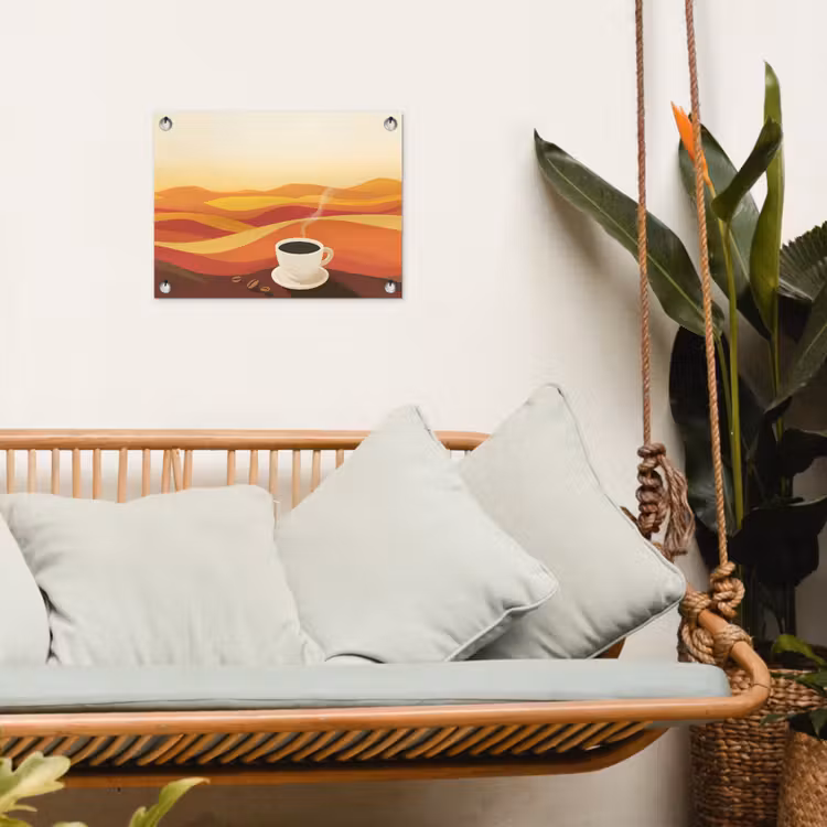 Tuinposter - Koffie - Landschap - Oranje - Koffiebonen — 5